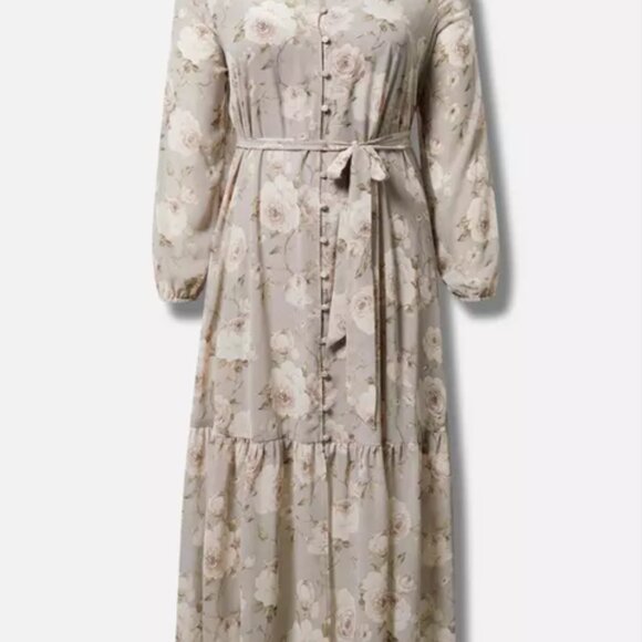 Maxi Chiffon Button Front Dress - Picture 1 of 2